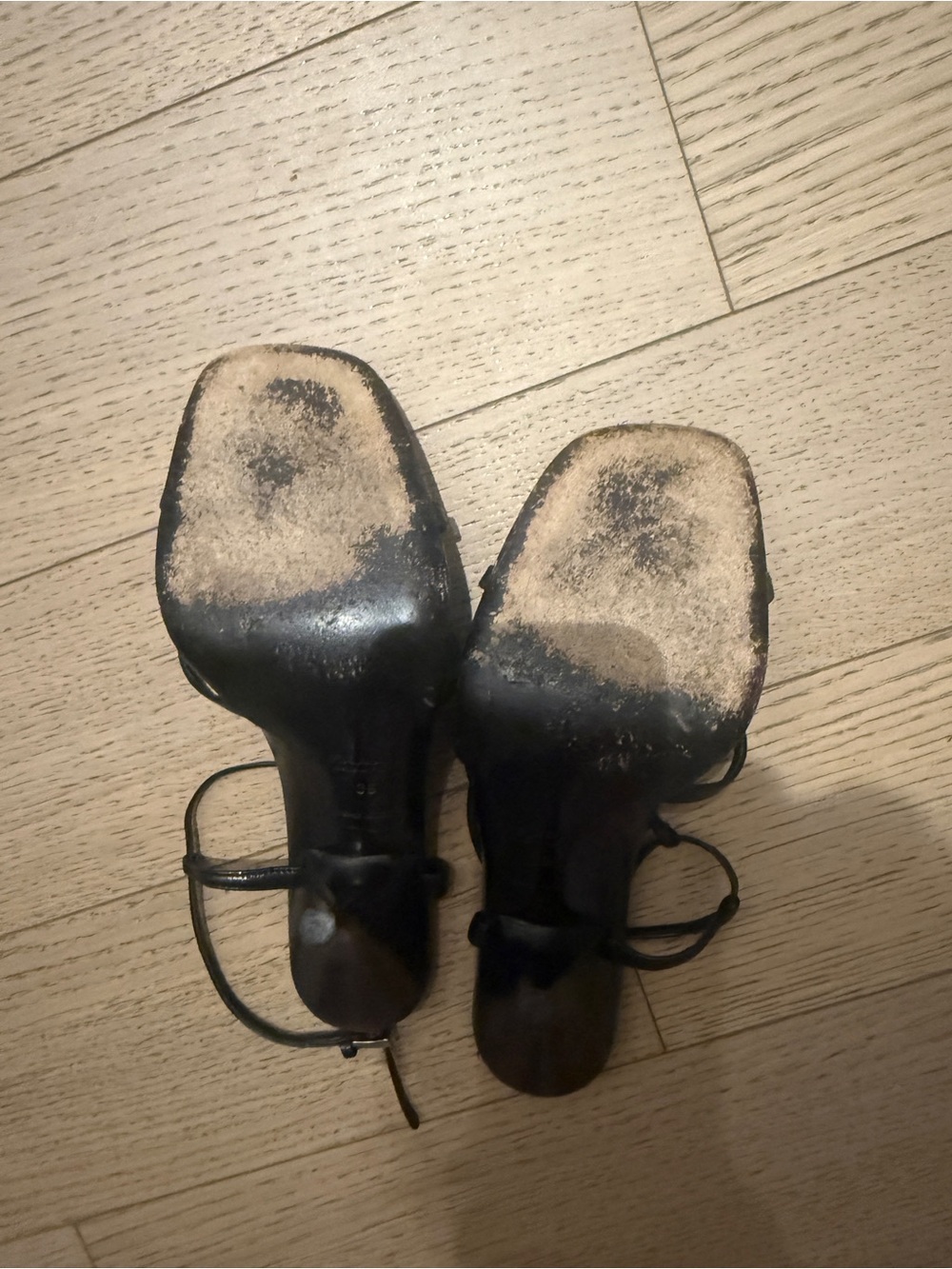 Prada Black Strappy Square-Toe Heels - Picture 10 of 10